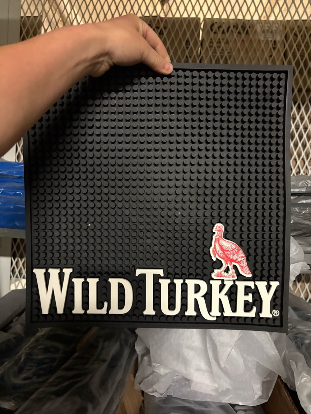 Wild Turkey Whiskey Black Bar Mat - Home Party Supplies